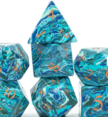 Textured Turquoise Shades of Blue - Engraved